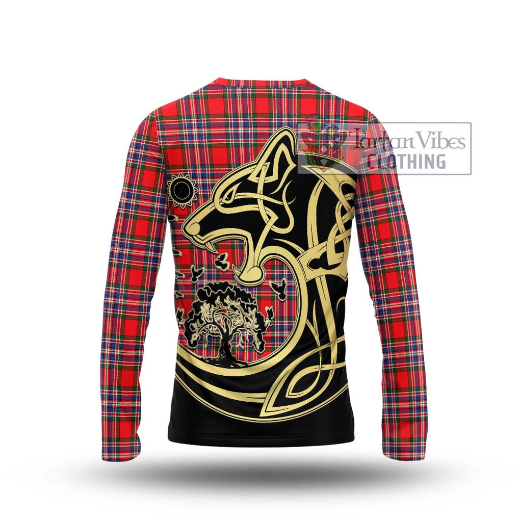 MacFarlane (McFarlane) Tartan Long Sleeve T-Shirt with Family Crest Celtic Wolf Style - Tartan Vibes Clothing