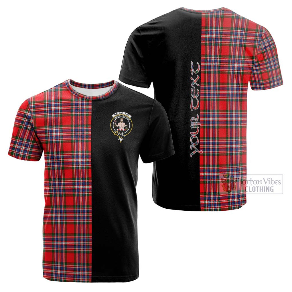 Tartan Vibes Clothing MacFarlane Modern Tartan Cotton T-shirt with Family Crest and Half Of Me Style