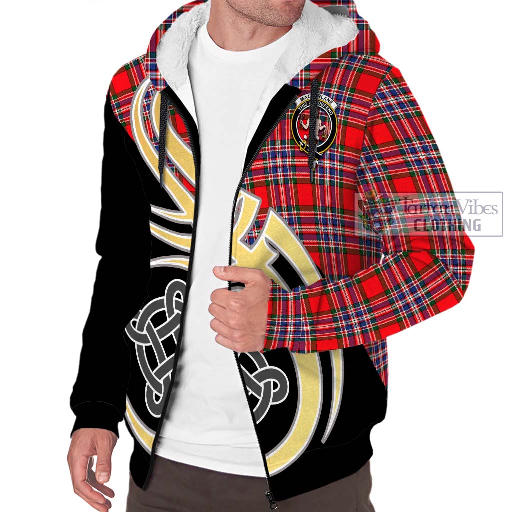 MacFarlane (McFarlane) Tartan Sherpa Hoodie with Family Crest and Celtic Symbol Style - Tartan Vibes Clothing