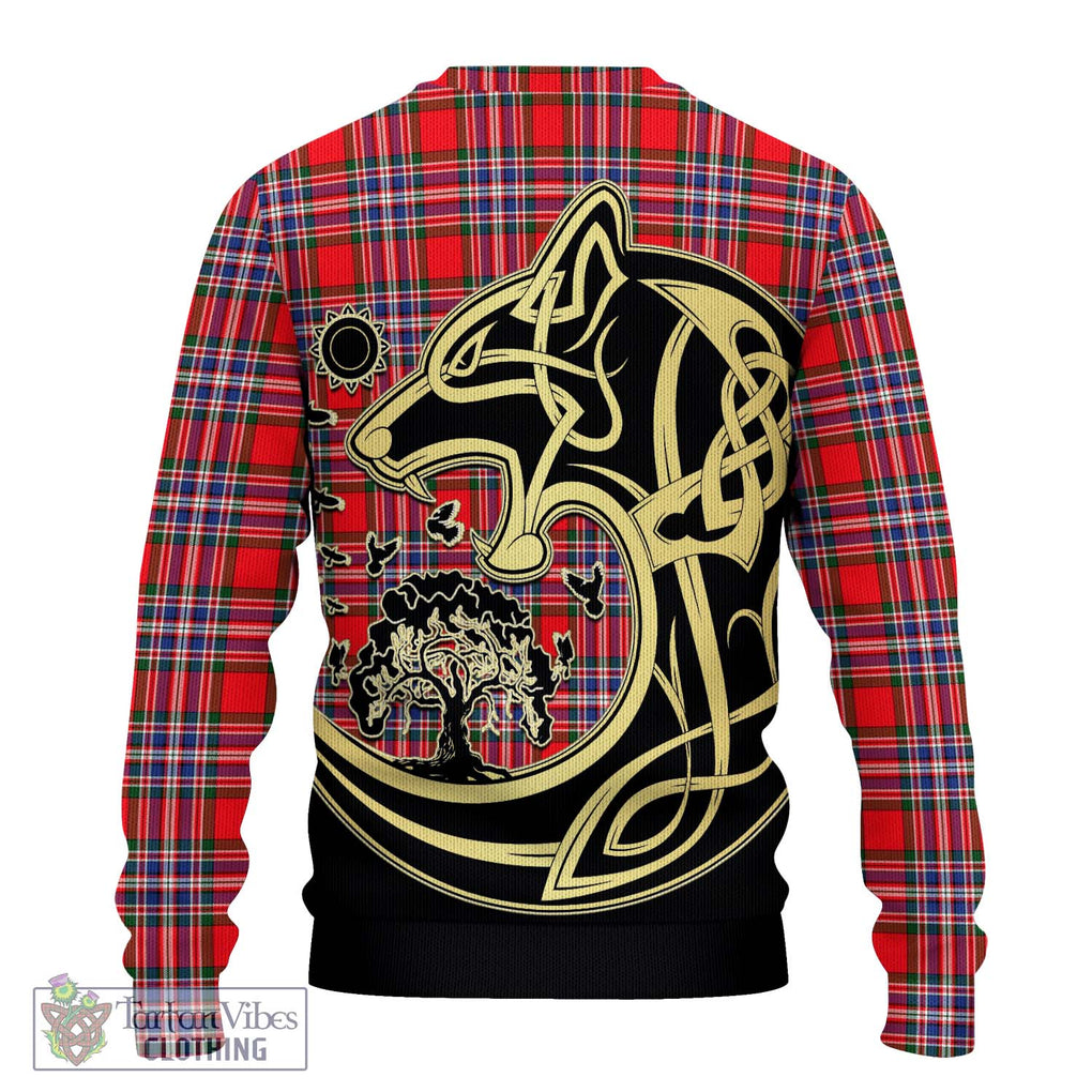 MacFarlane (McFarlane) Tartan Knitted Sweater with Family Crest Celtic Wolf Style - Tartan Vibes Clothing