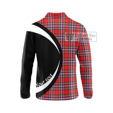 MacFarlane (McFarlane) Tartan Long Sleeve Polo Shirt with Family Crest Circle Style - Tartan Vibes Clothing