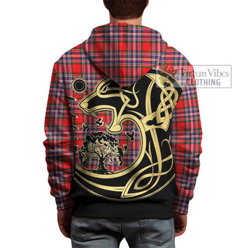 MacFarlane (McFarlane) Tartan Hoodie with Family Crest Celtic Wolf Style