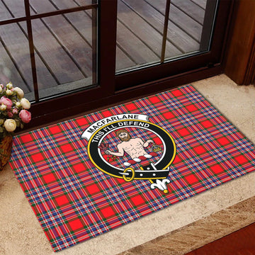 MacFarlane (McFarlane) Tartan Rubber Doormat with Family Crest