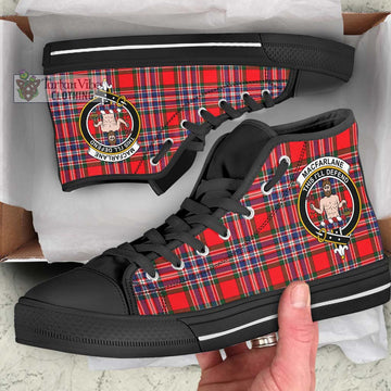 MacFarlane (McFarlane) Tartan High Top Shoes with Family Crest