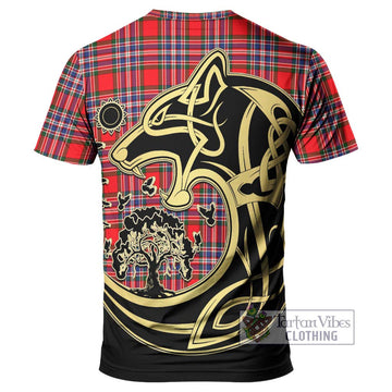 MacFarlane (McFarlane) Tartan T-Shirt with Family Crest Celtic Wolf Style - Tartan Vibes Clothing