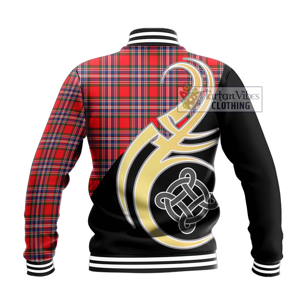 MacFarlane (McFarlane) Tartan Baseball Jacket with Family Crest and Celtic Symbol Style - Tartan Vibes Clothing