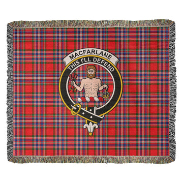 MacFarlane Modern Tartan Woven Blanket with Family Crest