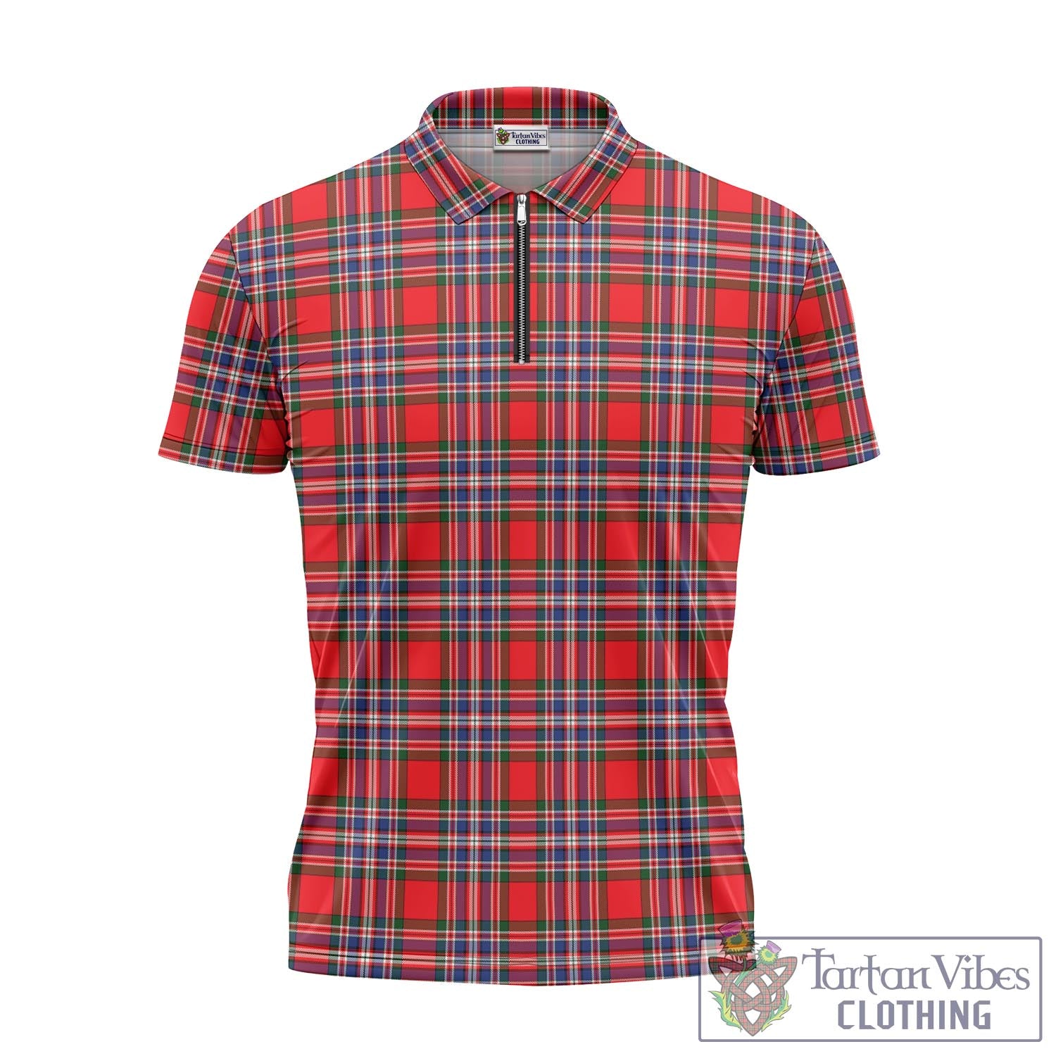 Tartan Vibes Clothing MacFarlane Modern Tartan Zipper Polo Shirt