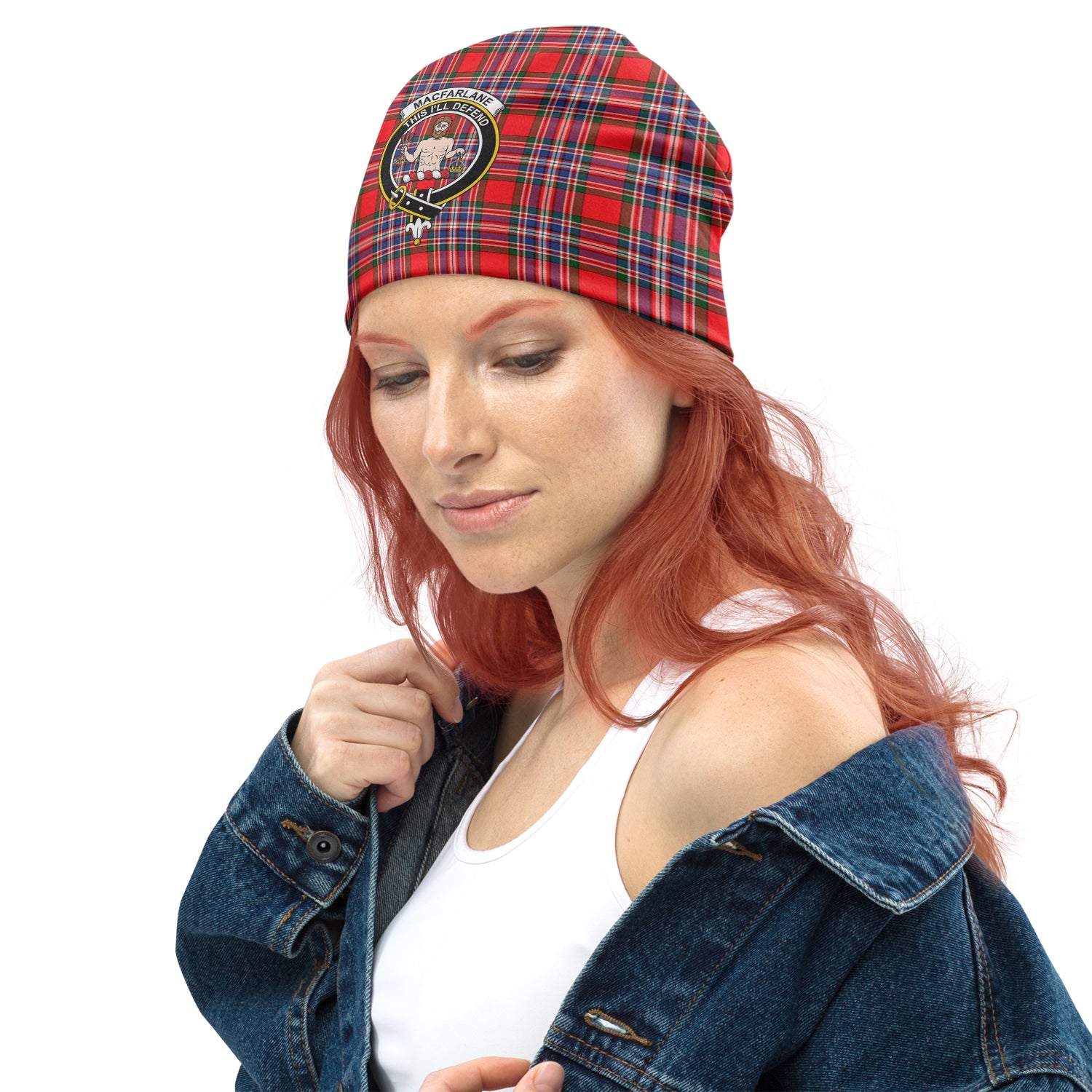 MacFarlane (McFarlane) Tartan Beanies Hat with Family Crest - Tartan Vibes Clothing