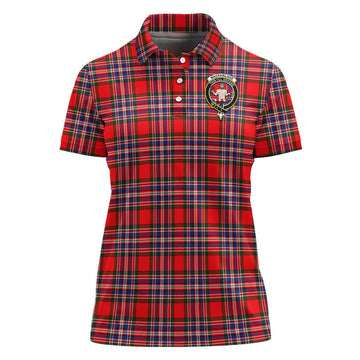 MacFarlane (McFarlane) Tartan Polo Shirt with Family Crest For Women