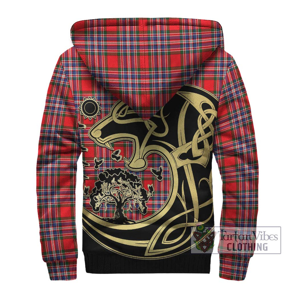 MacFarlane (McFarlane) Tartan Sherpa Hoodie with Family Crest Celtic Wolf Style - Tartan Vibes Clothing