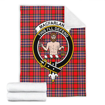 MacFarlane Modern Tartan Blanket with Family Crest