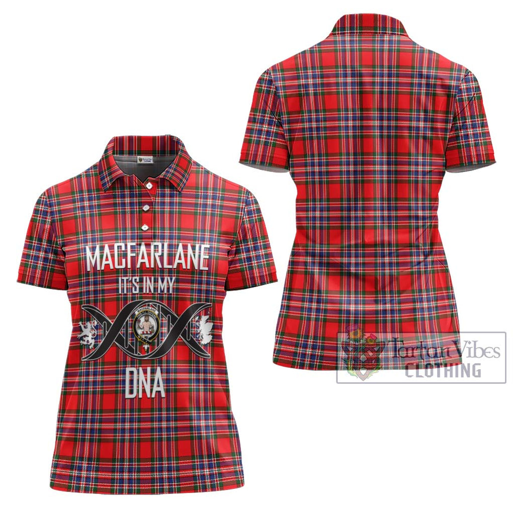 MacFarlane (McFarlane) Tartan Women's Polo Shirt with Family Crest DNA In Me Style - Tartanvibesclothing Shop