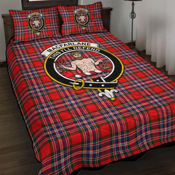 MacFarlane (McFarlane) Tartan Quilt Bed Set with Family Crest