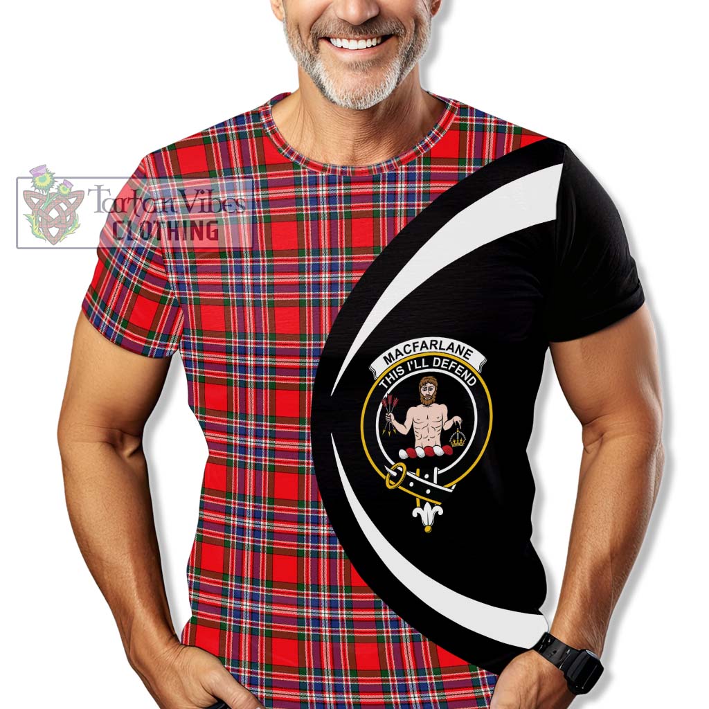 Tartan Vibes Clothing MacFarlane Modern Tartan T-Shirt with Family Crest Circle Style