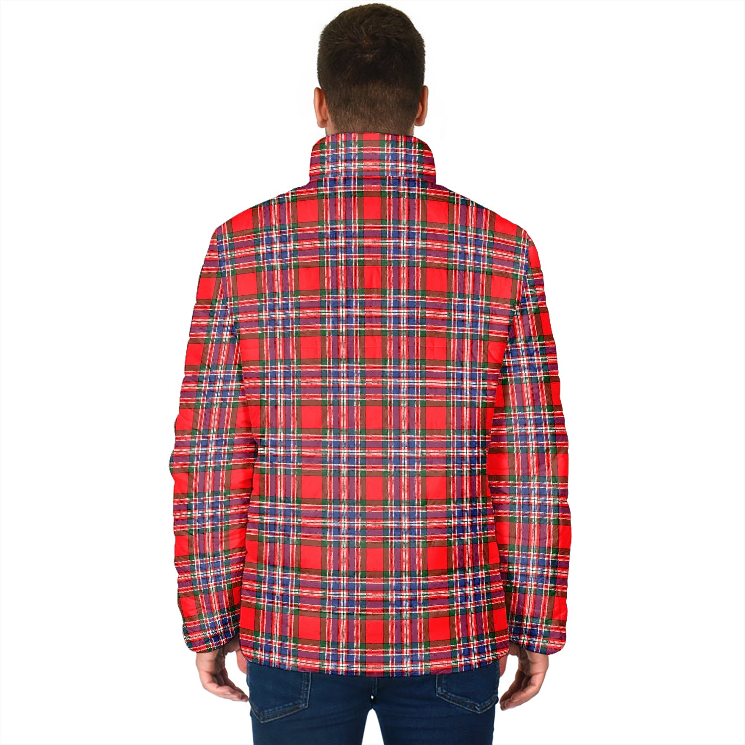 MacFarlane (McFarlane) Tartan Padded Jacket with Family Crest - Tartan Vibes Clothing