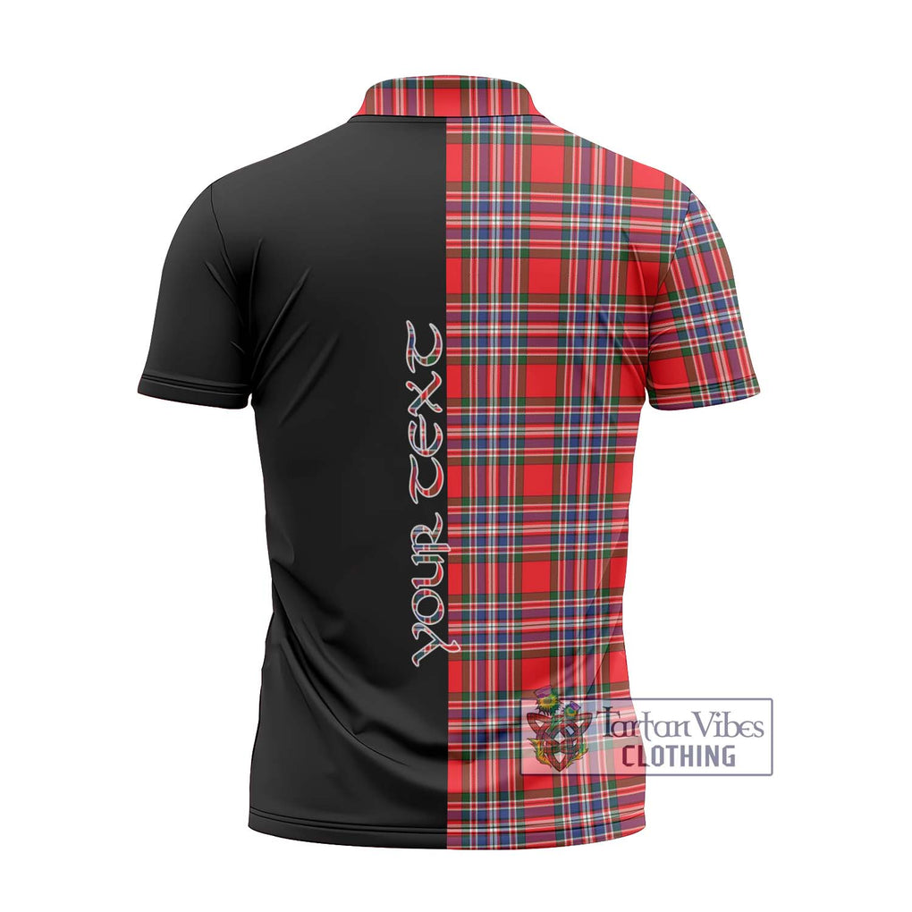 MacFarlane (McFarlane) Tartan Zipper Polo Shirt with Family Crest and Half Of Me Style - Tartanvibesclothing Shop