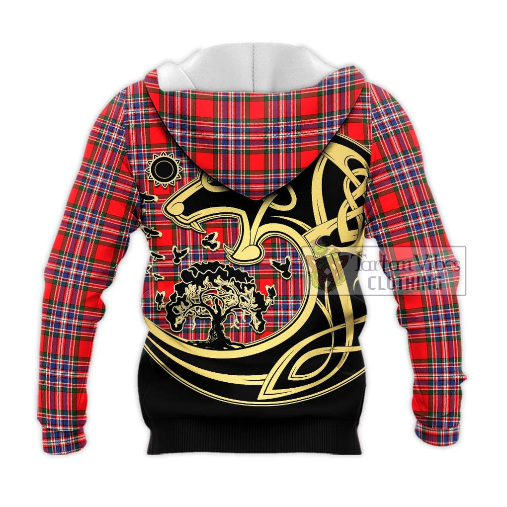 MacFarlane (McFarlane) Tartan Knitted Hoodie with Family Crest Celtic Wolf Style - Tartan Vibes Clothing