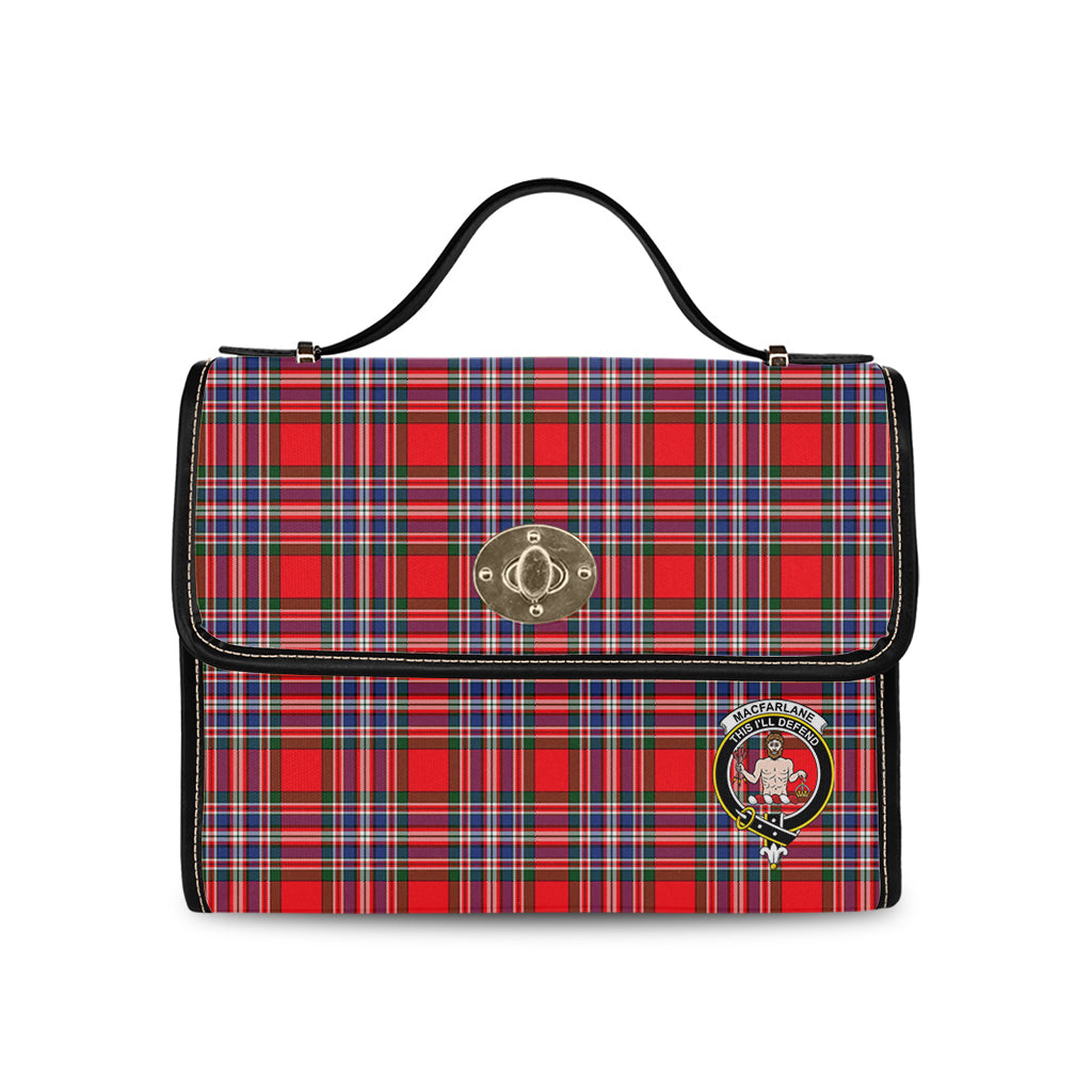 macfarlane-modern-tartan-leather-strap-waterproof-canvas-bag-with-family-crest