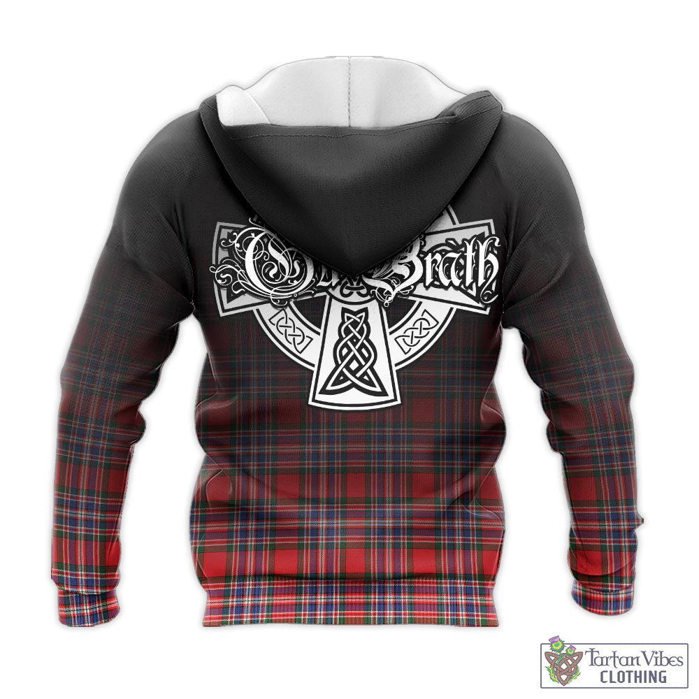 Tartan Vibes Clothing MacFarlane Modern Tartan Knitted Hoodie Featuring Alba Gu Brath Family Crest Celtic Inspired