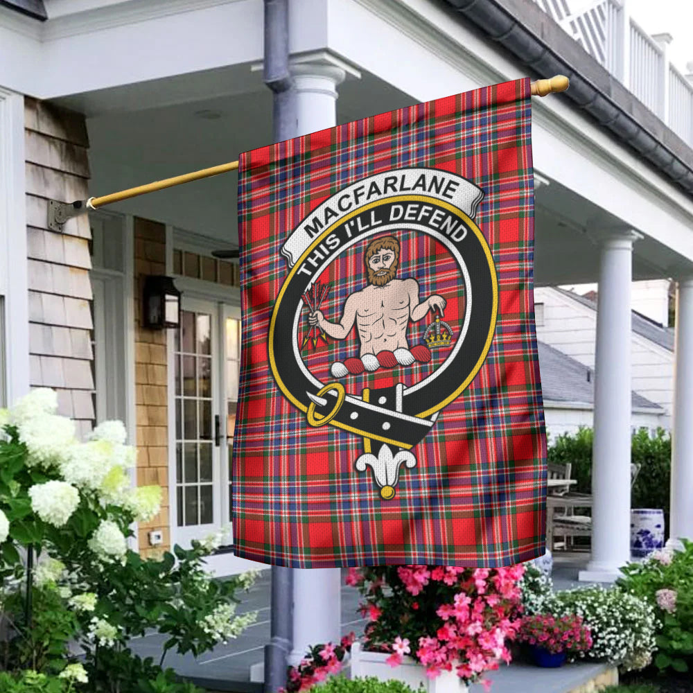 MacFarlane (McFarlane) Tartan Flag with Family Crest - Tartan Vibes Clothing
