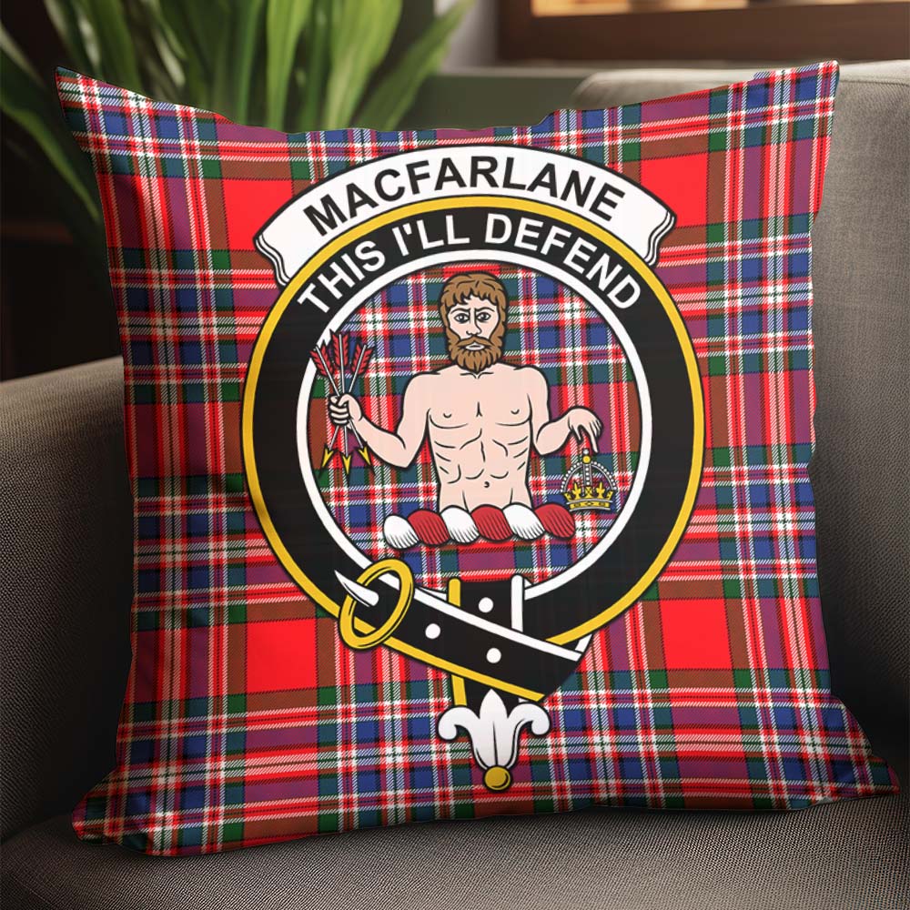 MacFarlane (McFarlane) Tartan Pillow Cover with Family Crest - Tartan Vibes Clothing