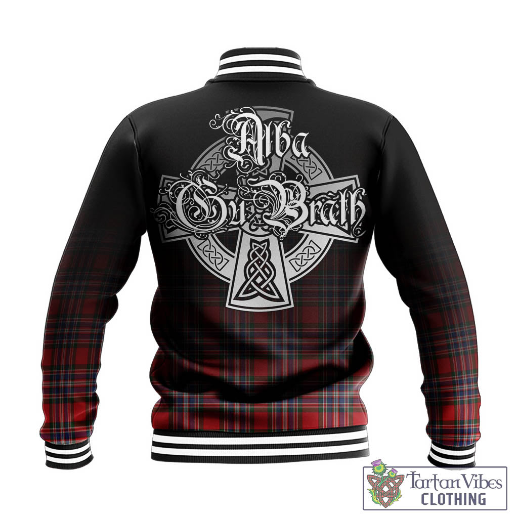 Tartan Vibes Clothing MacFarlane Modern Tartan Baseball Jacket Featuring Alba Gu Brath Family Crest Celtic Inspired