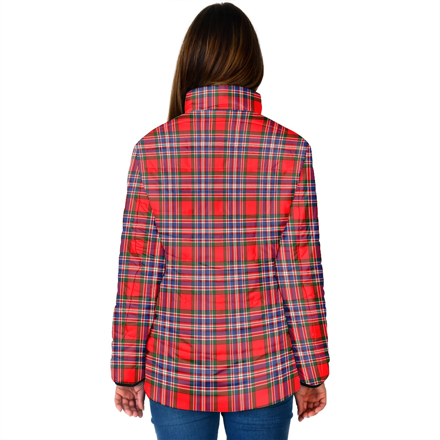 MacFarlane (McFarlane) Tartan Padded Jacket with Family Crest - Tartan Vibes Clothing