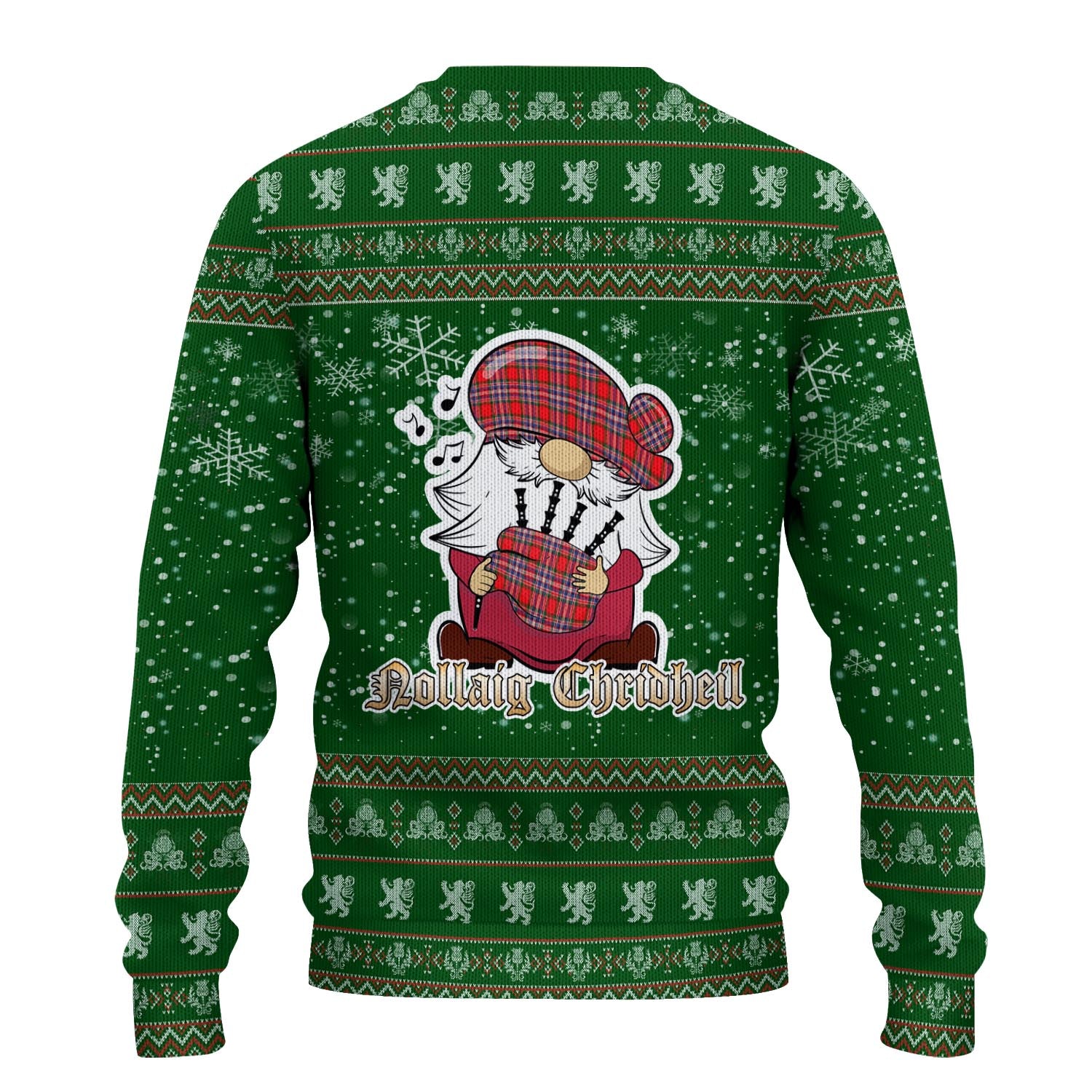 MacFarlane Modern Clan Christmas Family Knitted Sweater with Funny Gnome Playing Bagpipes - Tartanvibesclothing