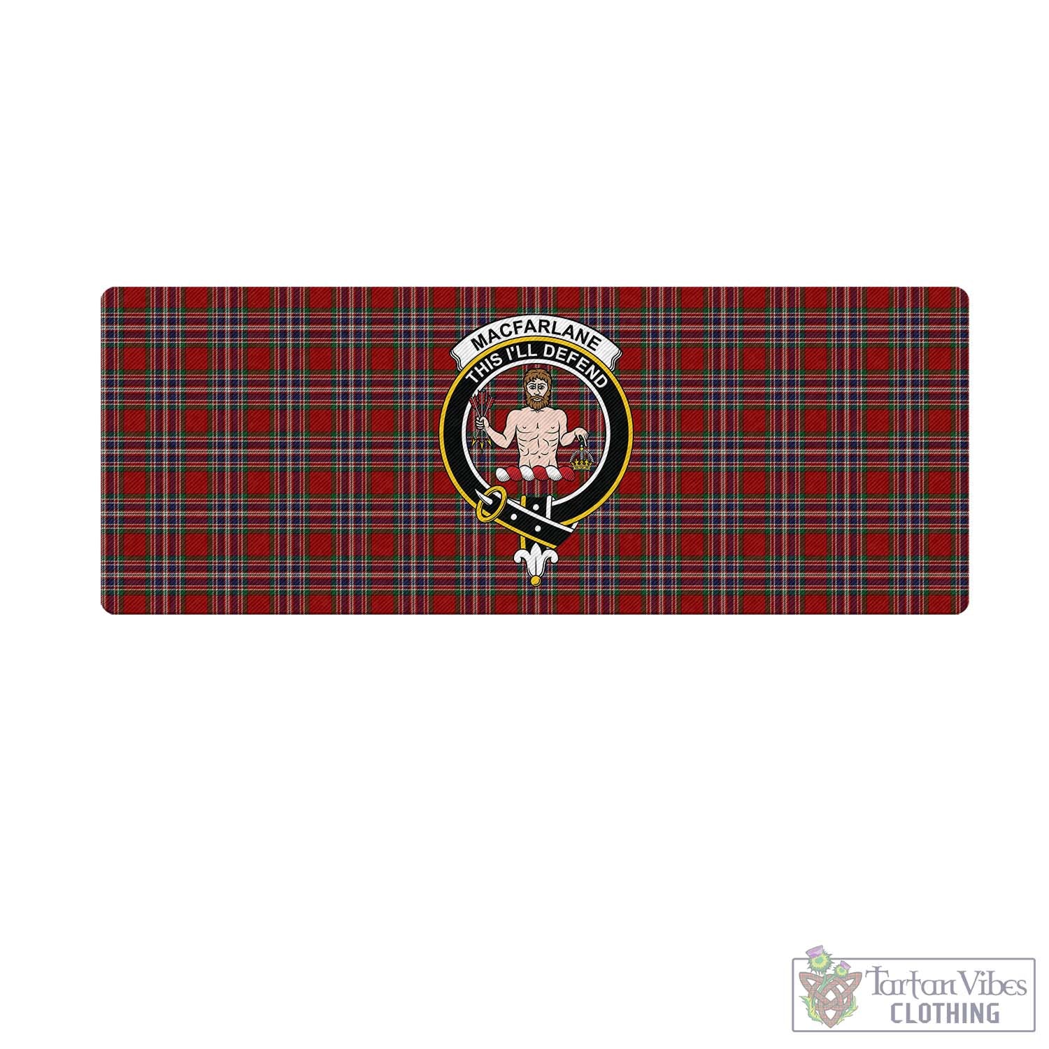 Tartan Vibes Clothing MacFarlane Red Tartan Mouse Pad with Family Crest
