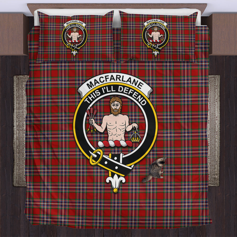macfarlane-red-tartan-bedding-set-with-family-crest