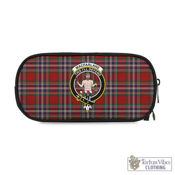 MacFarlane Red Tartan Pen and Pencil Case with Family Crest