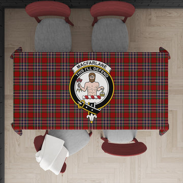 MacFarlane Red Tatan Tablecloth with Family Crest