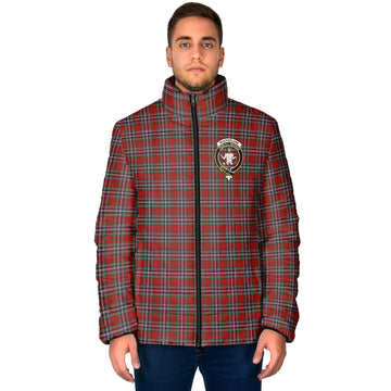 MacFarlane Red Tartan Padded Jacket with Family Crest