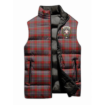 MacFarlane Red Tartan Sleeveless Puffer Jacket with Family Crest