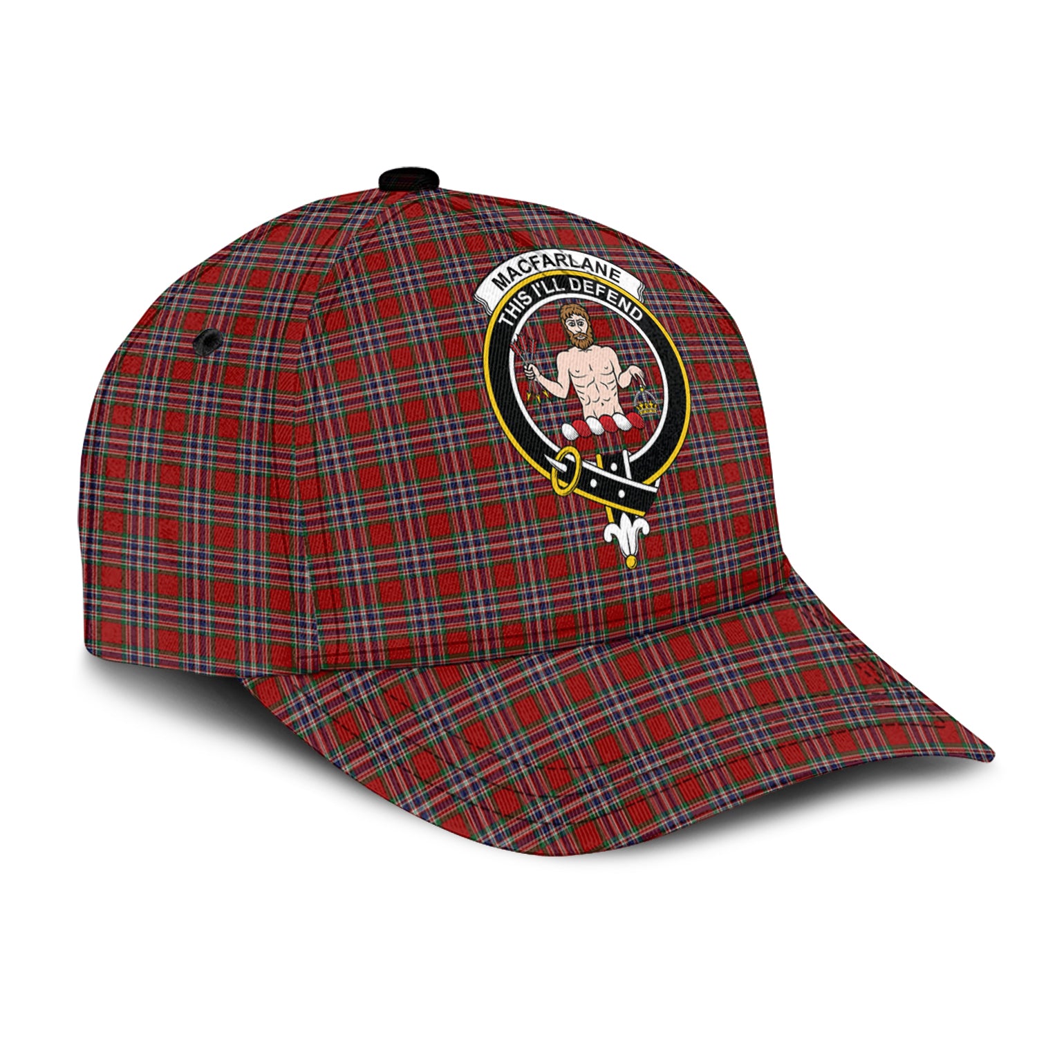 macfarlane-red-tartan-classic-cap-with-family-crest