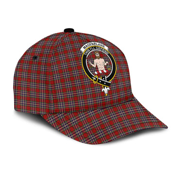 MacFarlane Red Tartan Classic Cap with Family Crest