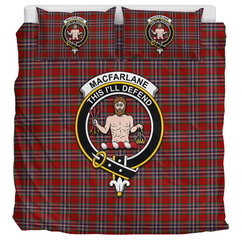 macfarlane-red-tartan-bedding-set-with-family-crest
