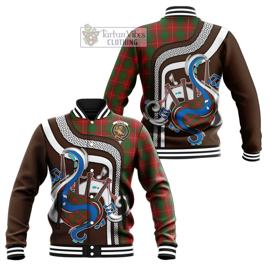 Tartan Vibes Clothing MacFie Tartan Baseball Jacket with Epic Bagpipe Style
