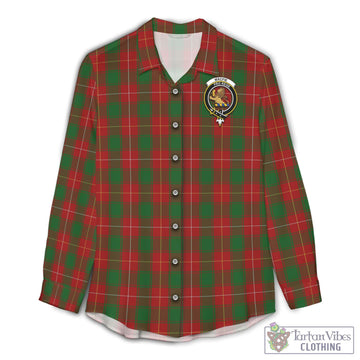 Tartan Vibes Clothing MacFie Tartan Womens Casual Shirt with Family Crest