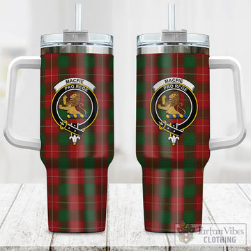 MacFie Tartan and Family Crest Tumbler with Handle