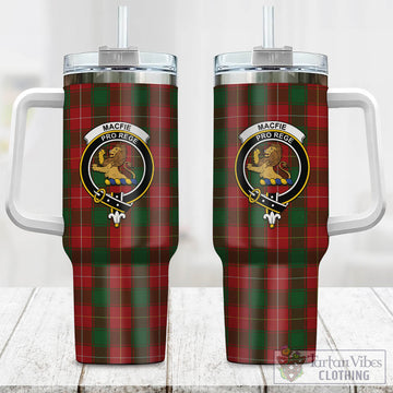 Tartan Vibes Clothing MacFie Tartan and Family Crest Tumbler with Handle