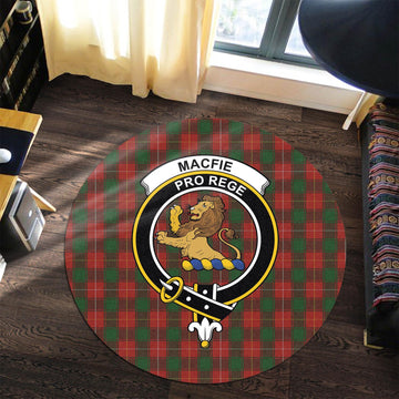 macfie-tartan-round-rug-with-family-crest