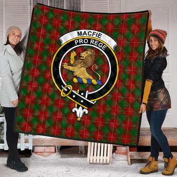 MacFie Tartan Quilt with Family Crest