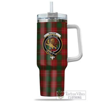 MacFie Tartan and Family Crest Tumbler with Handle