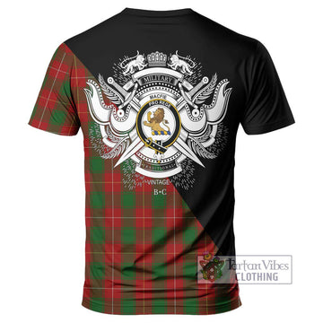 MacFie (McFie) Tartan T-Shirt with Family Crest and Military Logo Style - Tartanvibesclothing Shop