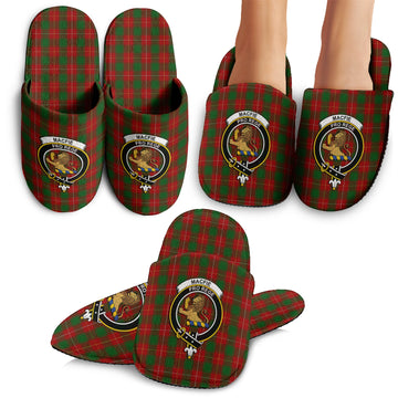 MacFie Tartan Home Slippers with Family Crest
