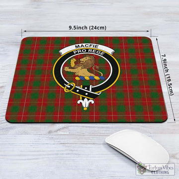 Tartan Vibes Clothing MacFie Tartan Mouse Pad with Family Crest