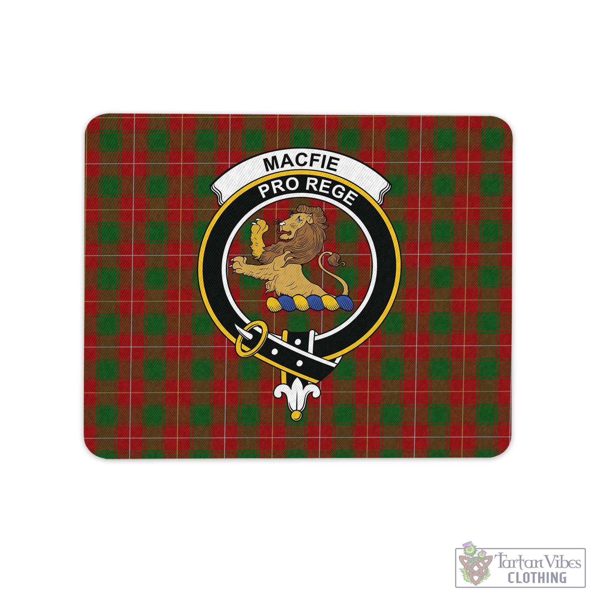 Tartan Vibes Clothing MacFie Tartan Mouse Pad with Family Crest
