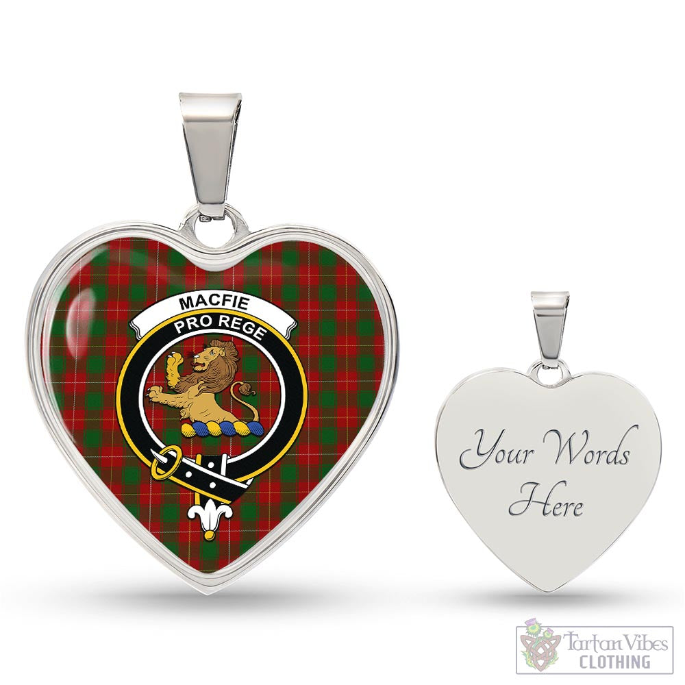 Tartan Vibes Clothing MacFie Tartan Heart Necklace with Family Crest